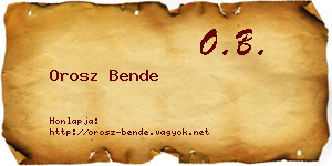 Orosz Bende névjegykártya